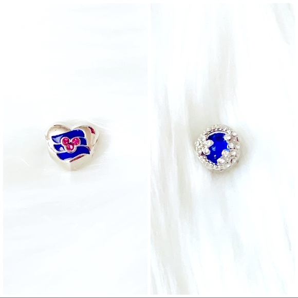 Flower Blue Gemstone And Mouse Head Bead - Picture 1 of 8